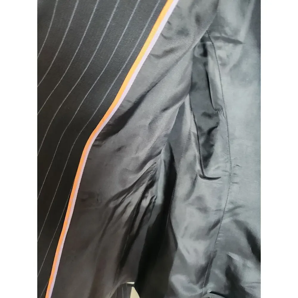 J Crew Vtg womens wool Blazer sz 8 navy pinstripe 1 button academic old money - Picture 5 of 10